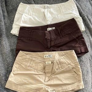3 Pcs Bundle Cute shorts 🩳-white & dark brown size 7 and tan size 9